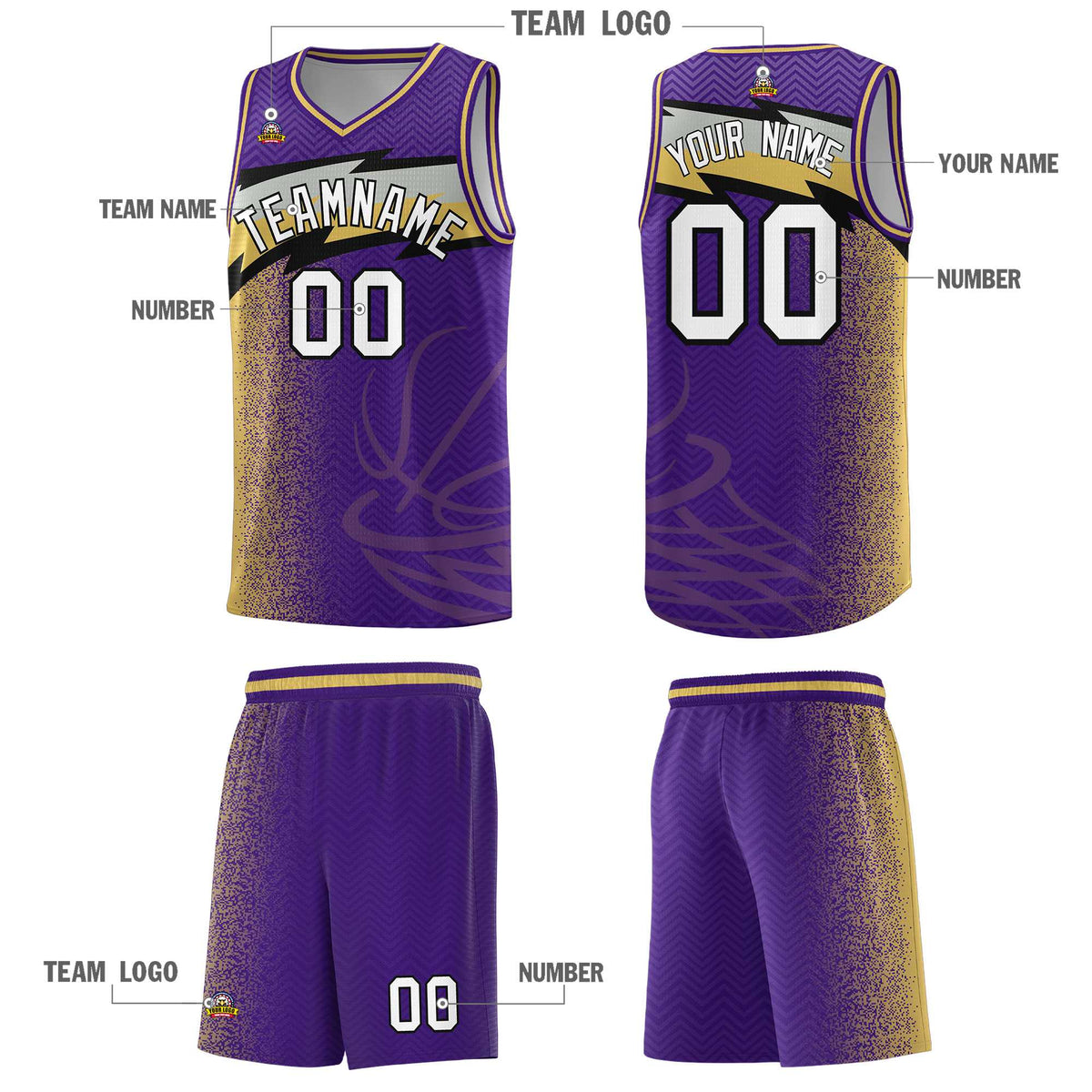 Custom Purple Dot Scatter Graffiti Pattern Sports Uniform Basketball Jersey|KXKSHOP