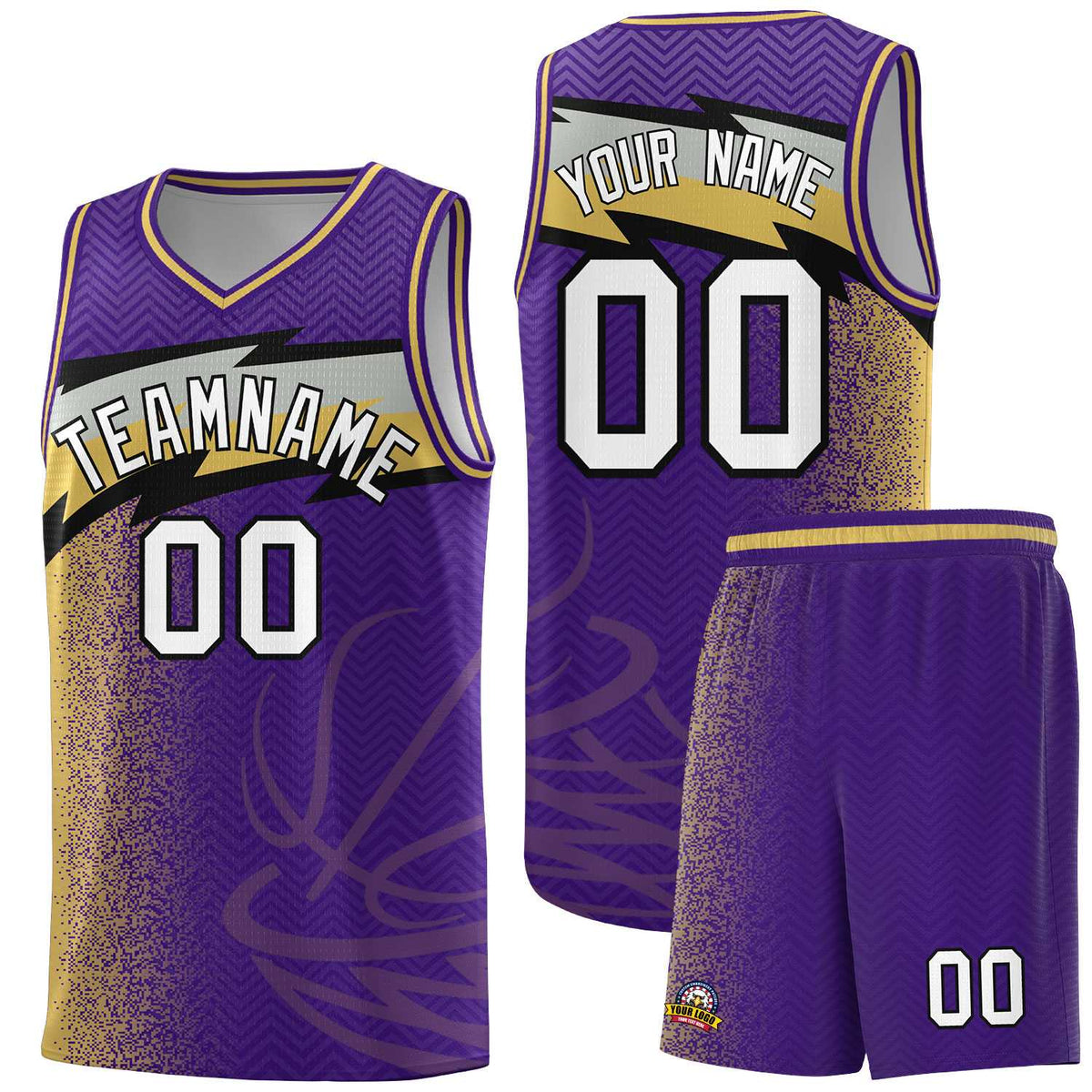 Custom Purple Dot Scatter Graffiti Pattern Sports Uniform Basketball Jersey|KXKSHOP
