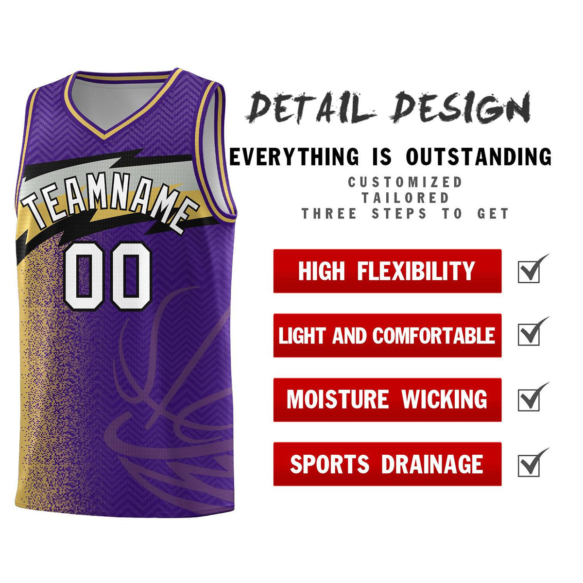 Custom Purple Dot Scatter Graffiti Pattern Sports Uniform Basketball Jersey|KXKSHOP