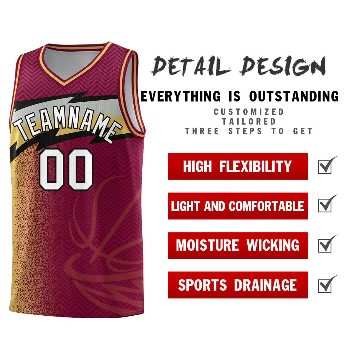 Custom Crimson Dot Scatter Graffiti Pattern Sports Uniform Basketball Jersey|KXKSHOP
