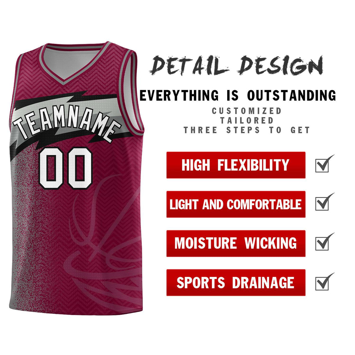 Custom Crimson Dot Scatter Graffiti Pattern Sports Uniform Basketball Jersey|KXKSHOP