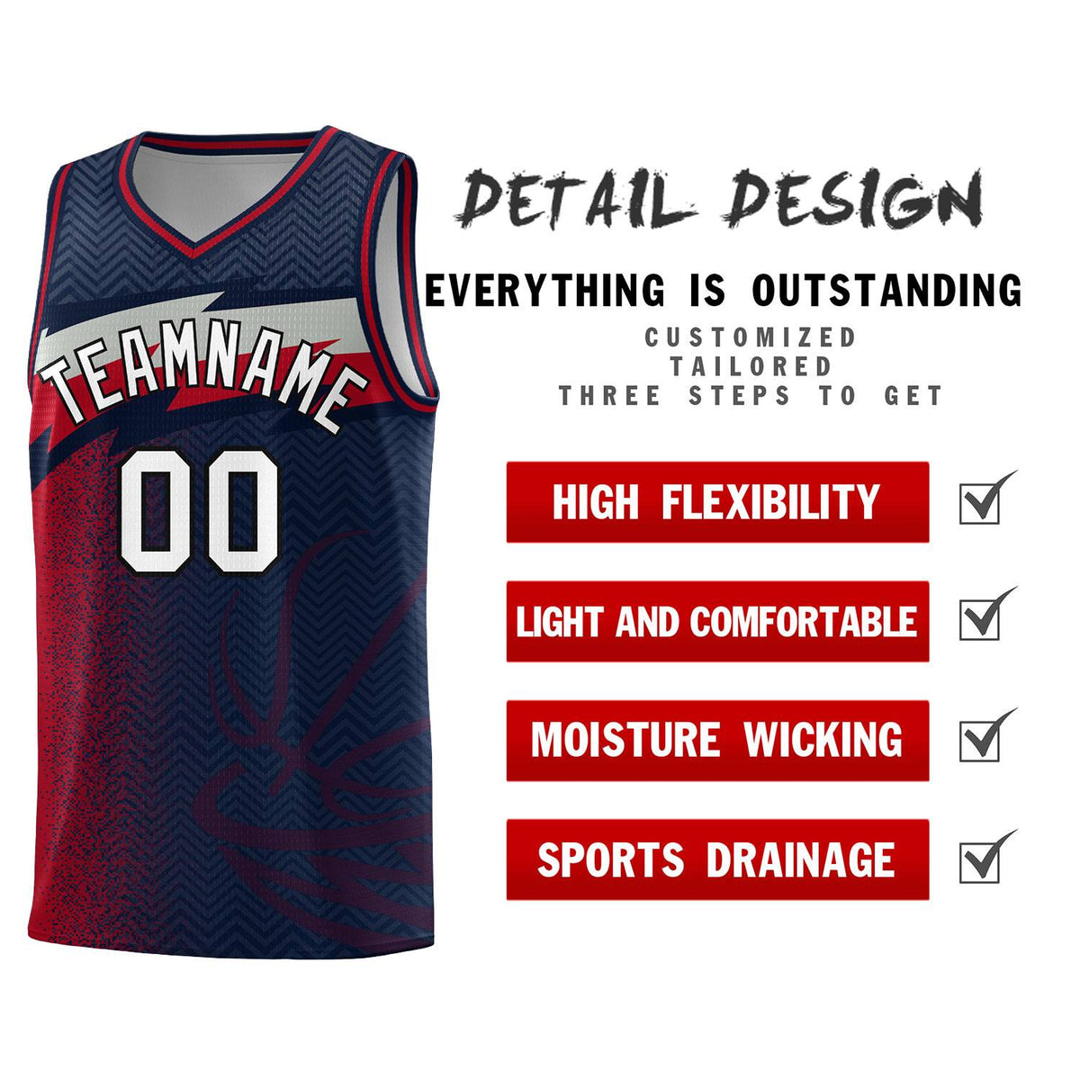 Custom Navy Dot Scatter Graffiti Pattern Sports Uniform Basketball Jersey|KXKSHOP