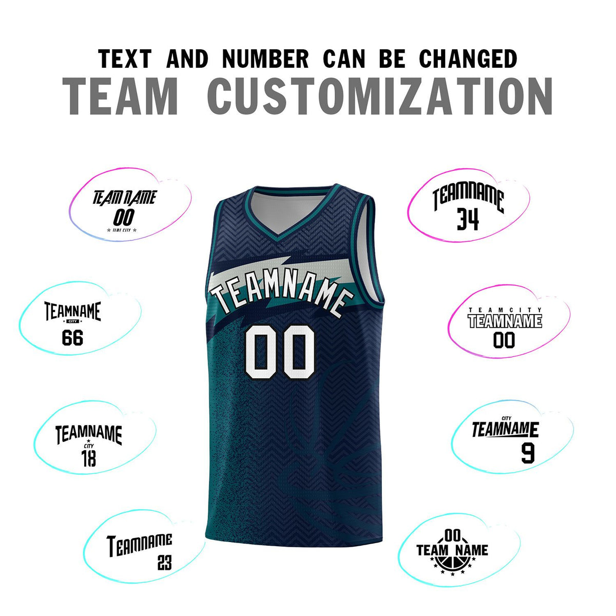 Custom Navy Dot Scatter Graffiti Pattern Sports Uniform Basketball Jersey|KXKSHOP