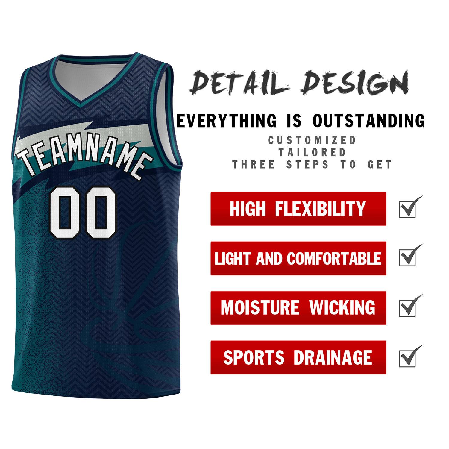 Custom Navy Dot Scatter Graffiti Pattern Sports Uniform Basketball Jersey|KXKSHOP