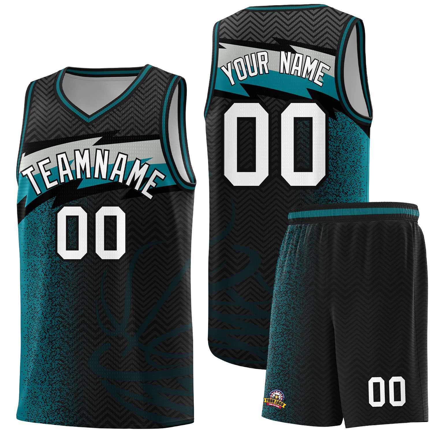 Custom Black Dot Scatter Graffiti Pattern Sports Uniform Basketball Jersey|KXKSHOP