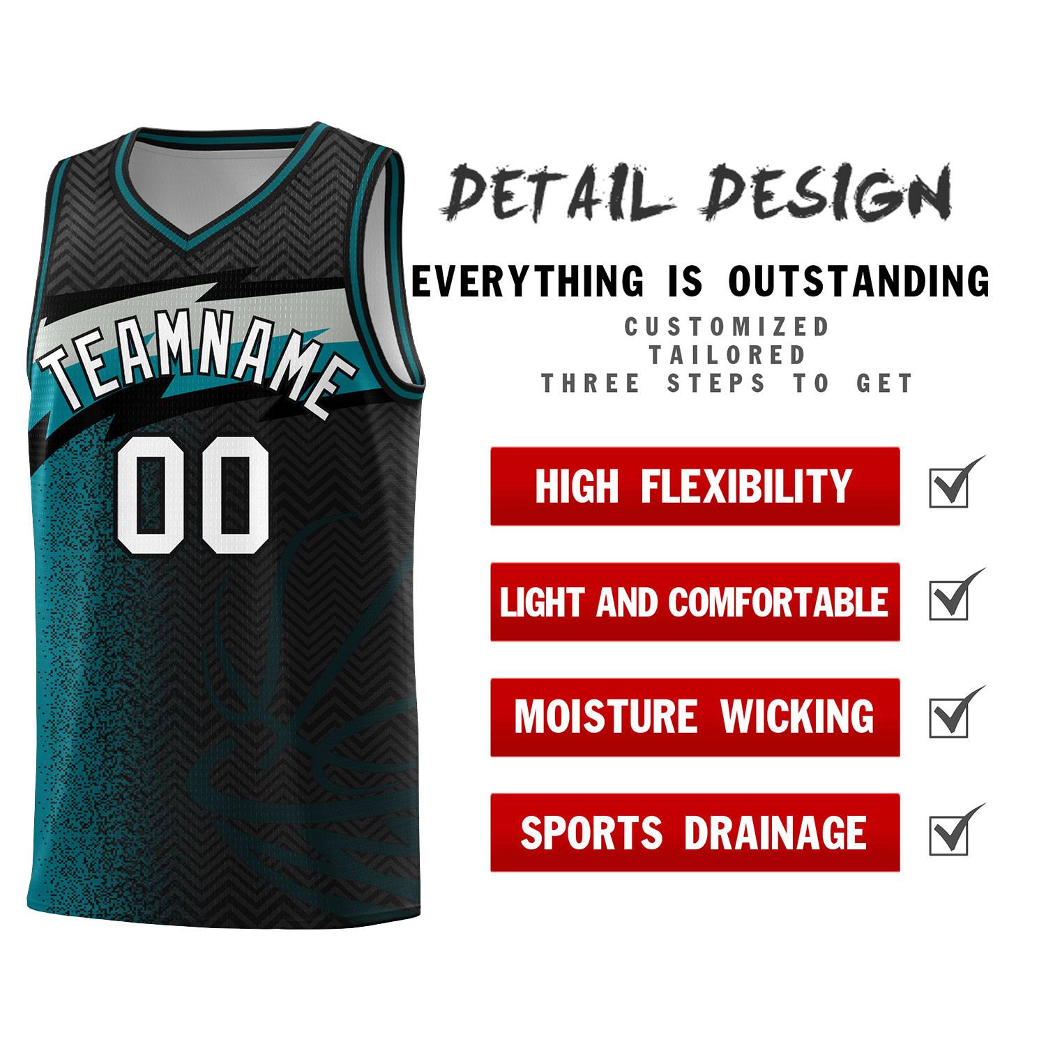 Custom Black Dot Scatter Graffiti Pattern Sports Uniform Basketball Jersey|KXKSHOP