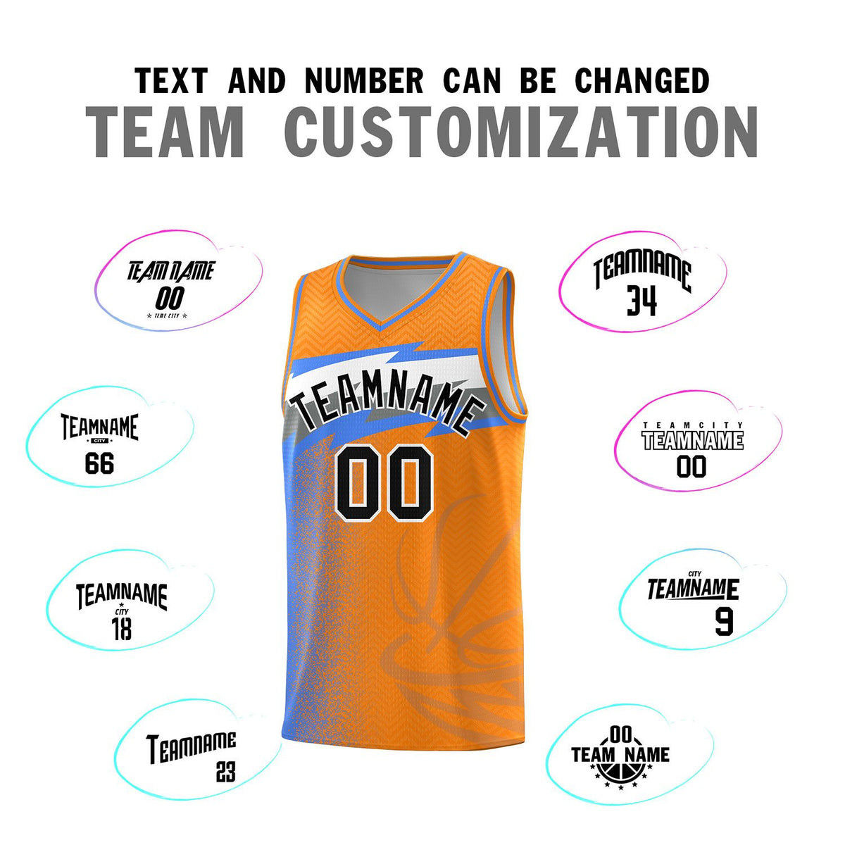 Custom Broncos Orange Dot Scatter Graffiti Pattern Sports Uniform Basketball Jersey|KXKSHOP