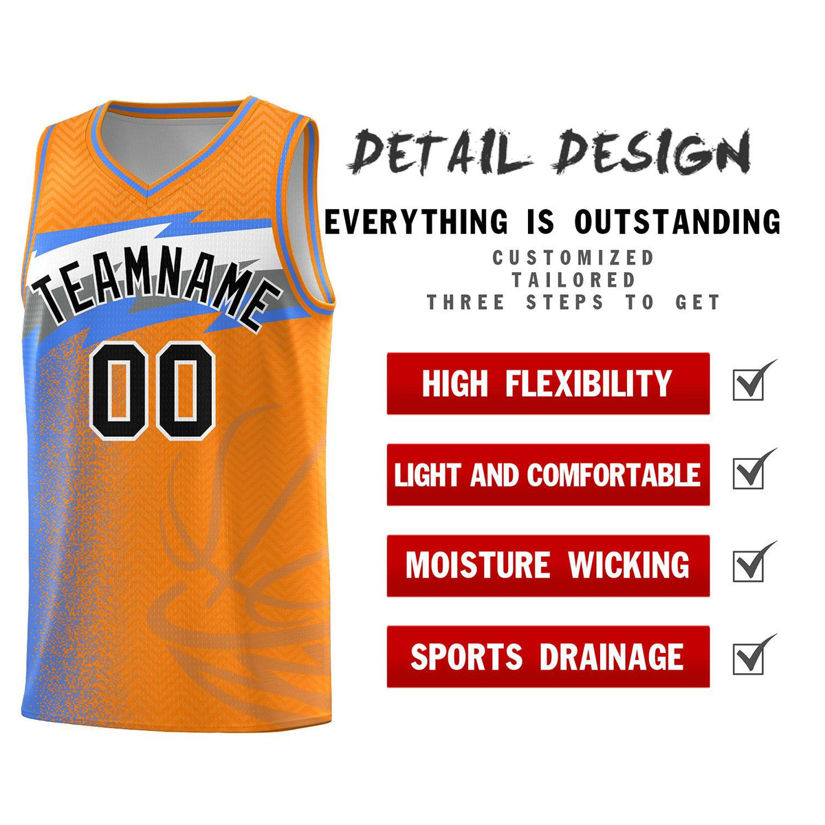 Custom Broncos Orange Dot Scatter Graffiti Pattern Sports Uniform Basketball Jersey|KXKSHOP