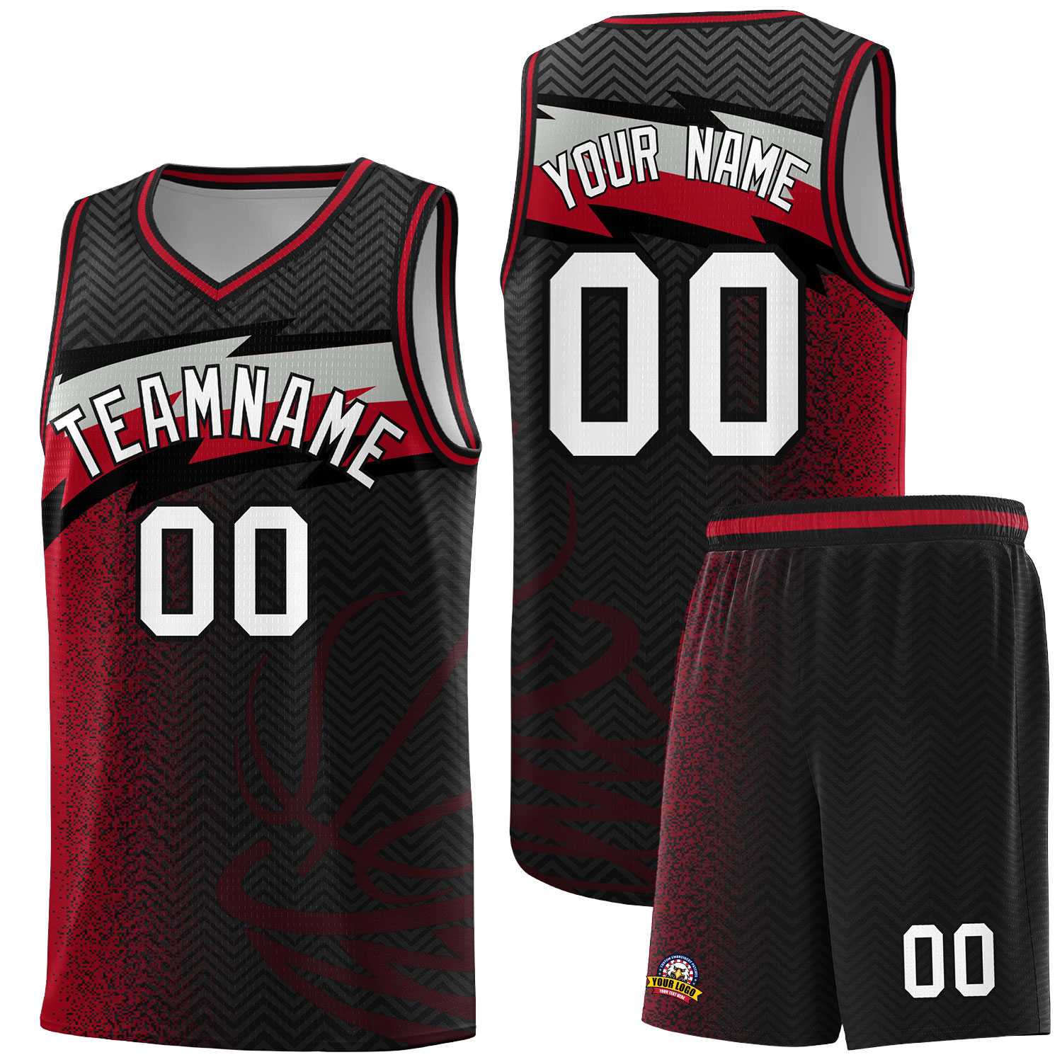 Custom Black Dot Scatter Graffiti Pattern Sports Uniform Basketball Jersey|KXKSHOP