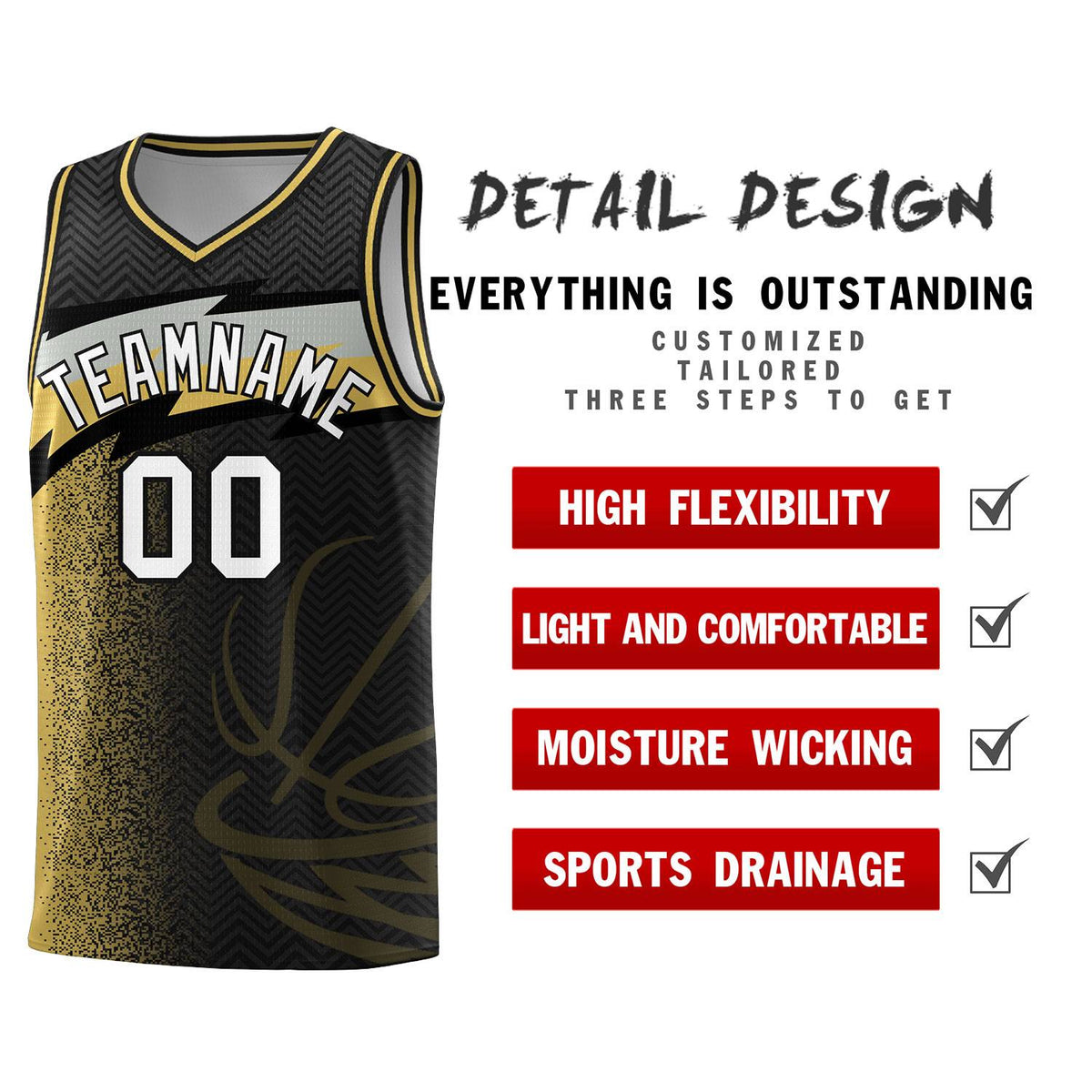 Custom Black Dot Scatter Graffiti Pattern Sports Uniform Basketball Jersey|KXKSHOP