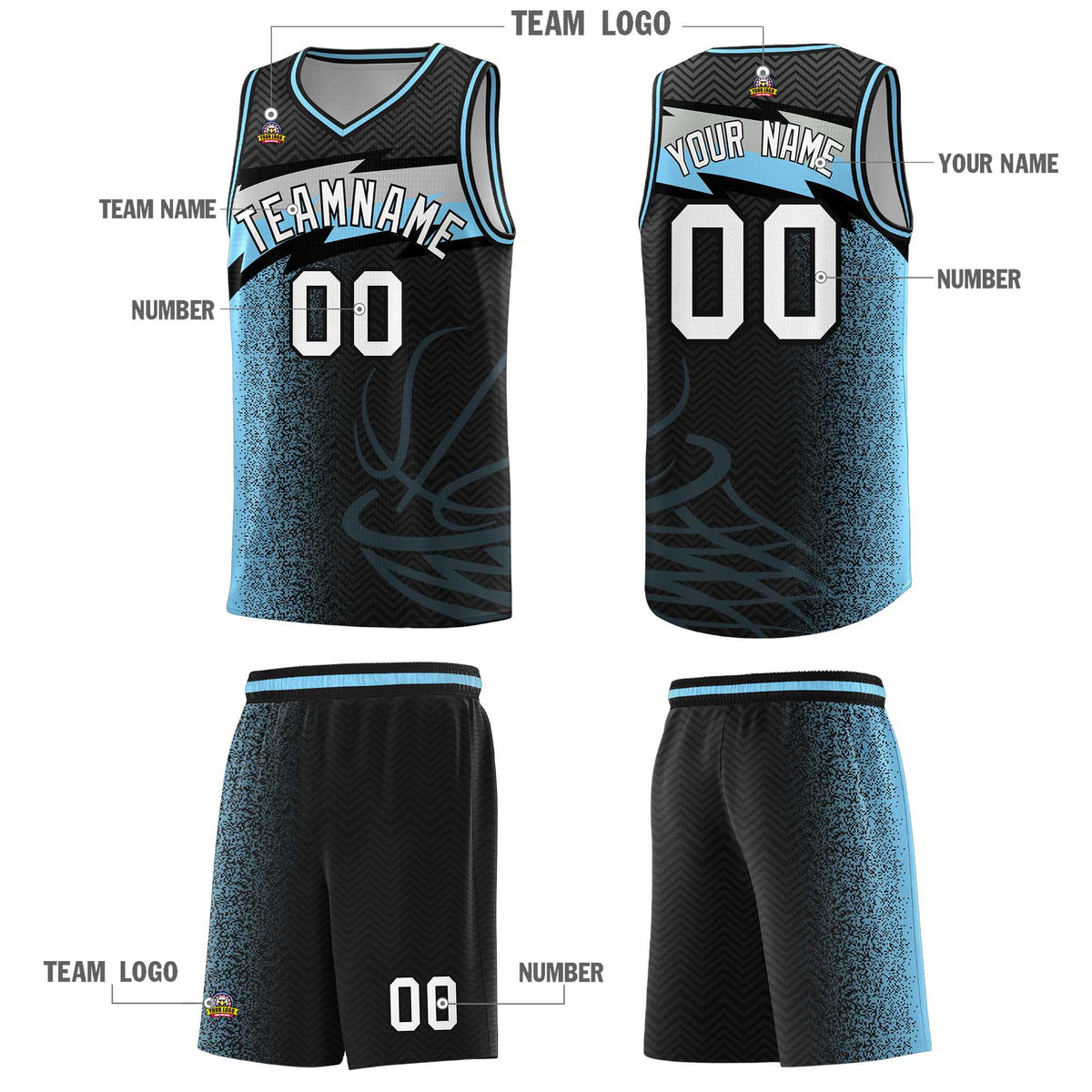 Custom Black Dot Scatter Graffiti Pattern Sports Uniform Basketball Jersey|KXKSHOP