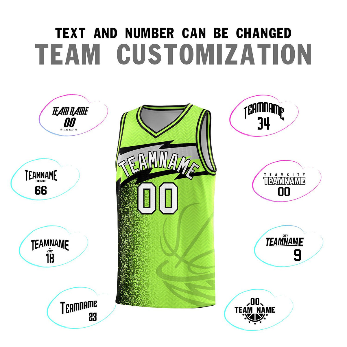 Custom Neon Green Dot Scatter Graffiti Pattern Sports Uniform Basketball Jersey|KXKSHOP