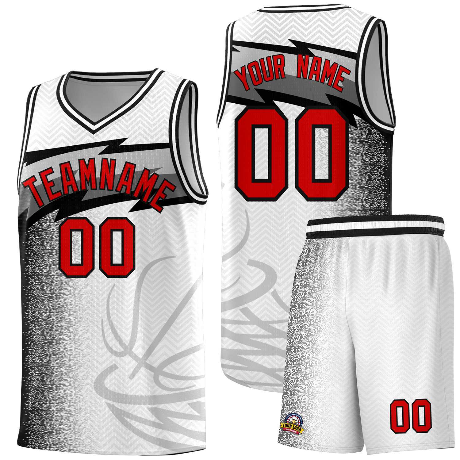 Custom White Dot Scatter Graffiti Pattern Sports Uniform Basketball Jersey|KXKSHOP