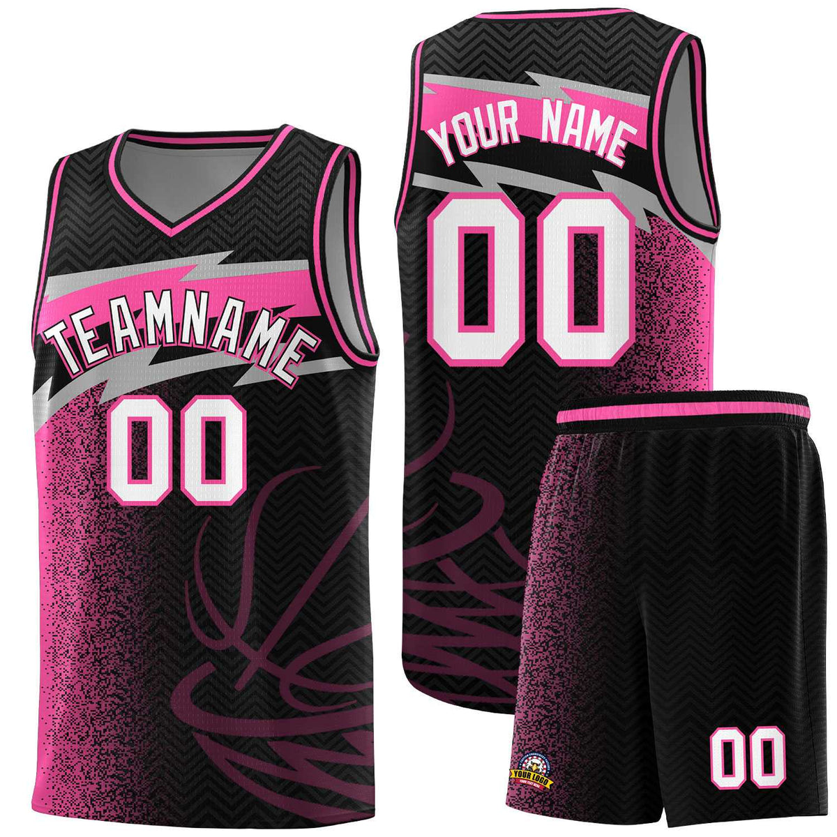 Custom Black Dot Scatter Graffiti Pattern Sports Uniform Basketball Jersey|KXKSHOP