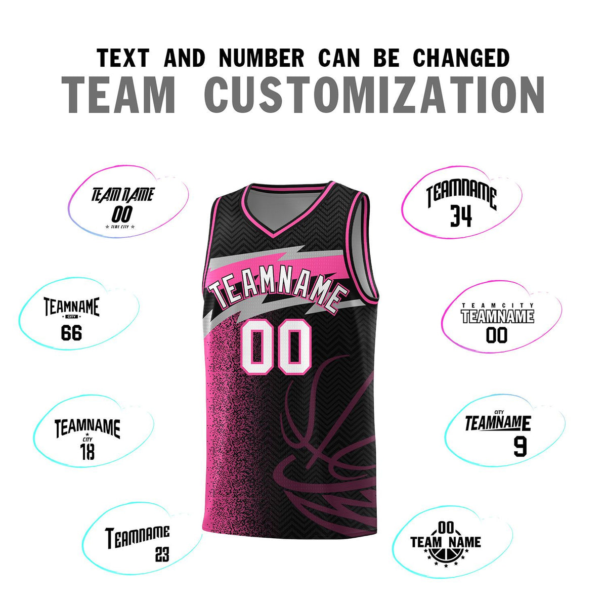 Custom Black Dot Scatter Graffiti Pattern Sports Uniform Basketball Jersey|KXKSHOP