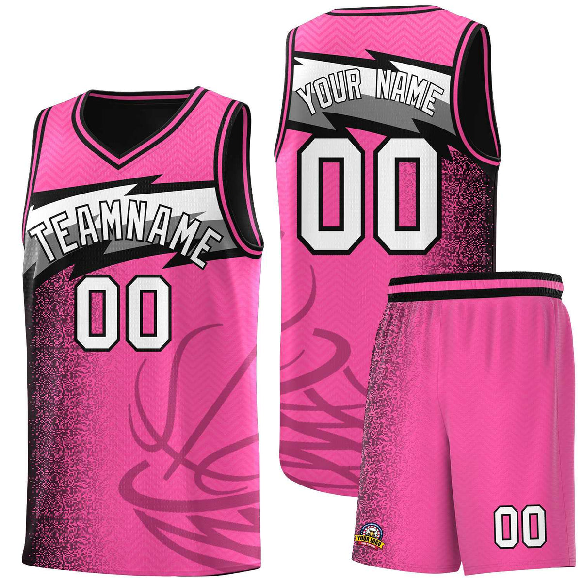 Custom Pink Dot Scatter Graffiti Pattern Sports Uniform Basketball Jersey|KXKSHOP