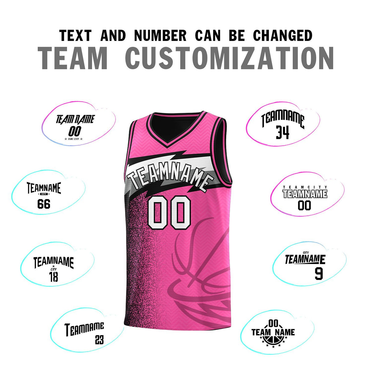 Custom Pink Dot Scatter Graffiti Pattern Sports Uniform Basketball Jersey|KXKSHOP