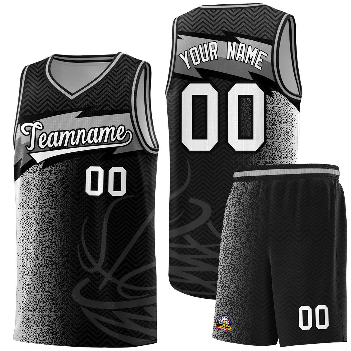 Custom Black Dot Scatter Graffiti Pattern Sports Uniform Basketball Jersey|KXKSHOP