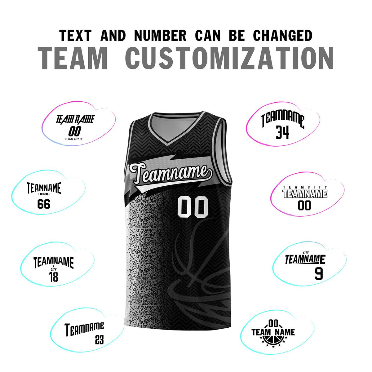 Custom Black Dot Scatter Graffiti Pattern Sports Uniform Basketball Jersey|KXKSHOP