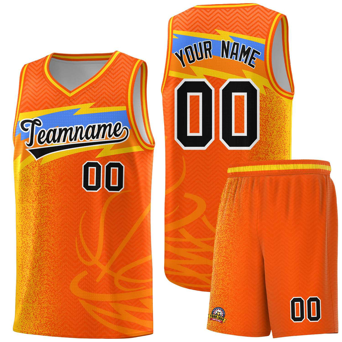 Custom Orange Dot Scatter Graffiti Pattern Sports Uniform Basketball Jersey|KXKSHOP