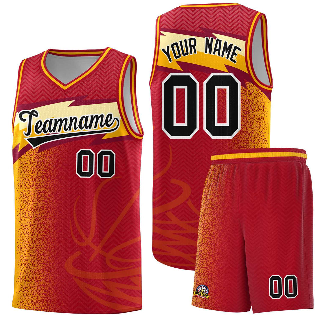Custom Red Dot Scatter Graffiti Pattern Sports Uniform Basketball Jersey|KXKSHOP