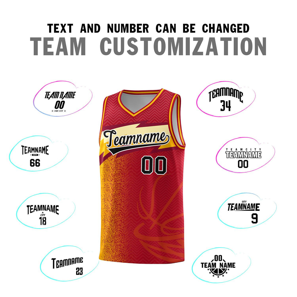 Custom Red Dot Scatter Graffiti Pattern Sports Uniform Basketball Jersey|KXKSHOP