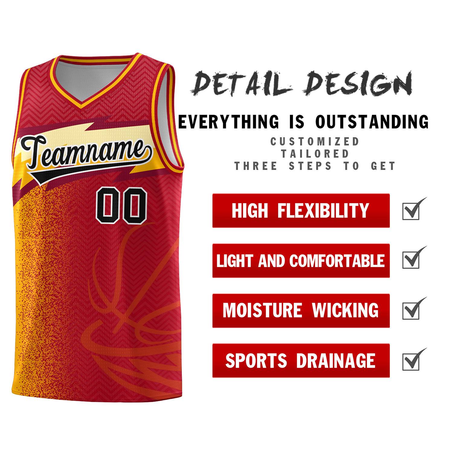 Custom Red Dot Scatter Graffiti Pattern Sports Uniform Basketball Jersey|KXKSHOP