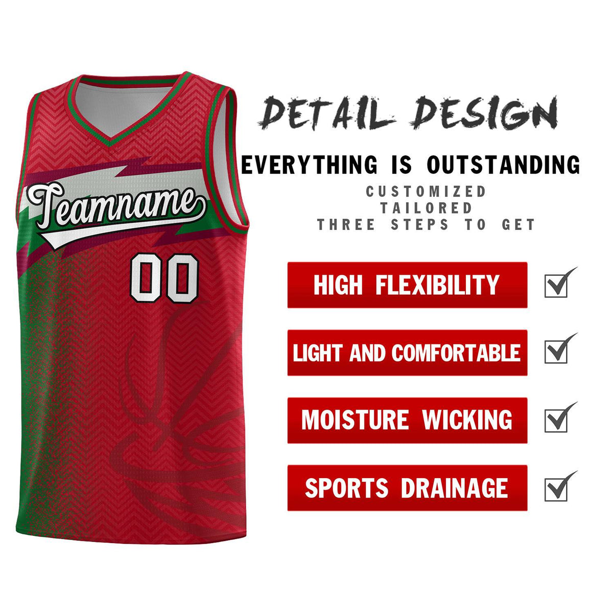 Custom Red Dot Scatter Graffiti Pattern Sports Uniform Basketball Jersey|KXKSHOP