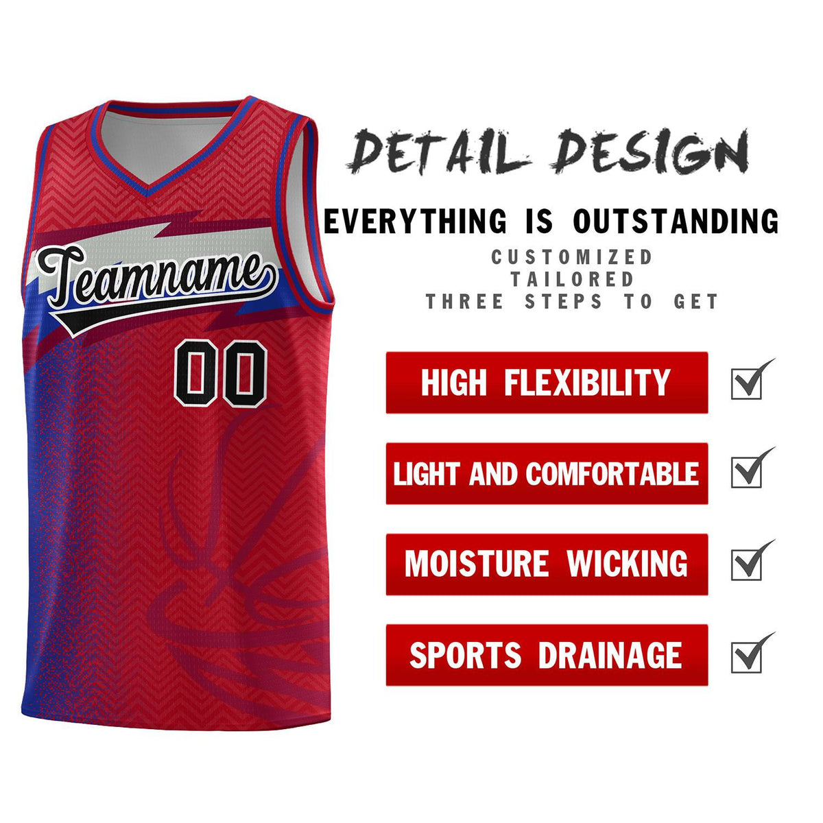 Custom Red Dot Scatter Graffiti Pattern Sports Uniform Basketball Jersey|KXKSHOP