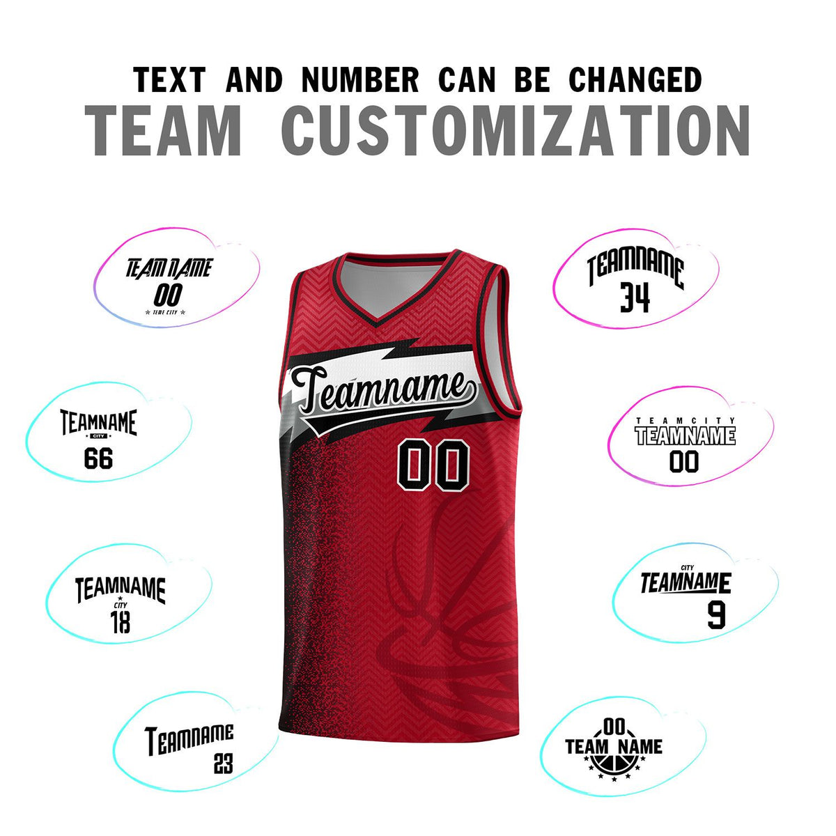Custom Red Dot Scatter Graffiti Pattern Sports Uniform Basketball Jersey|KXKSHOP