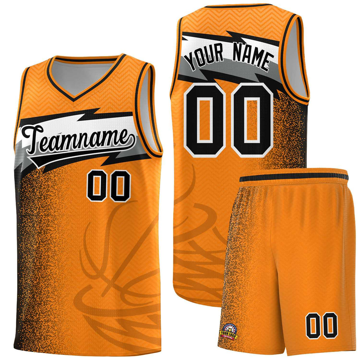 Custom Broncos Orange Dot Scatter Graffiti Pattern Sports Uniform Basketball Jersey|KXKSHOP