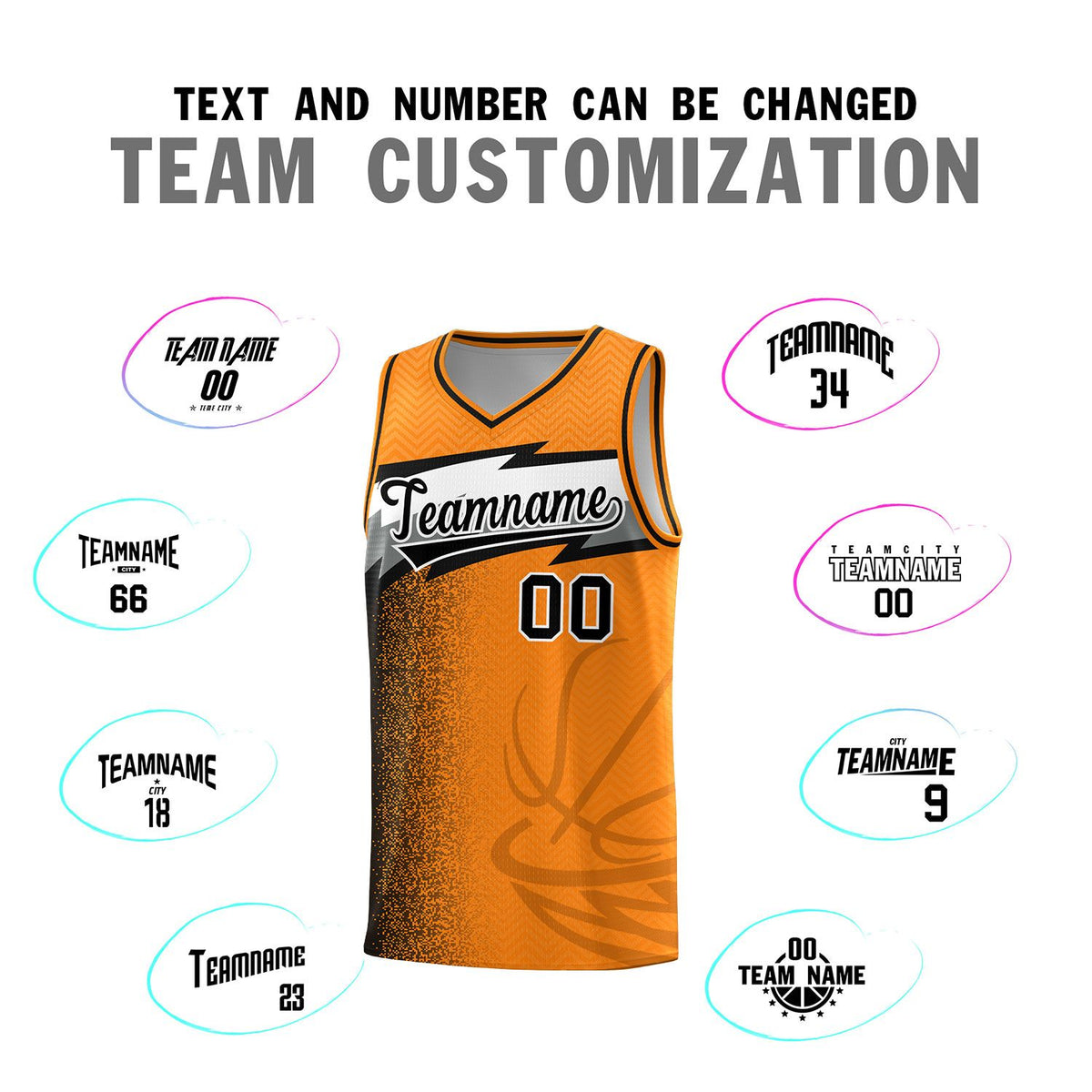 Custom Broncos Orange Dot Scatter Graffiti Pattern Sports Uniform Basketball Jersey|KXKSHOP