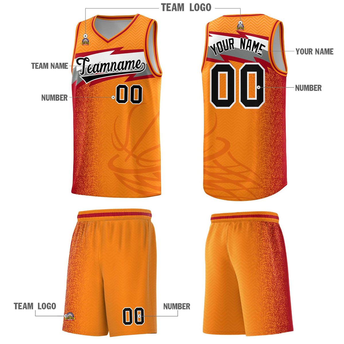 Custom Broncos Orange Dot Scatter Graffiti Pattern Sports Uniform Basketball Jersey|KXKSHOP