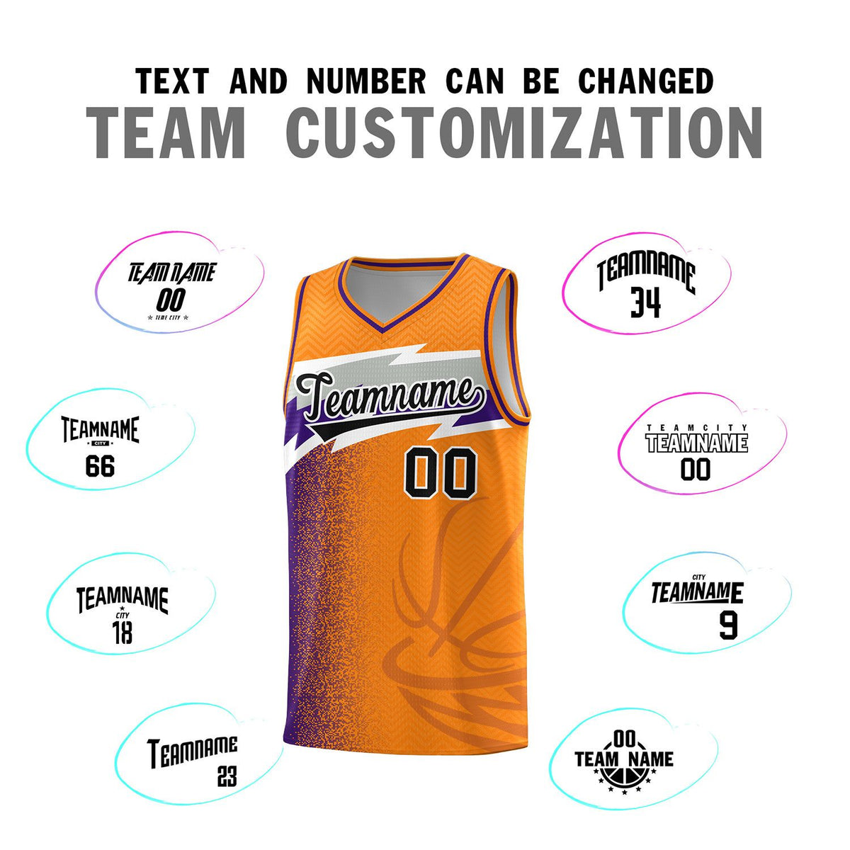 Custom Broncos Orange Dot Scatter Graffiti Pattern Sports Uniform Basketball Jersey|KXKSHOP