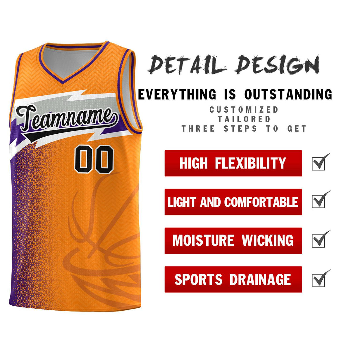 Custom Broncos Orange Dot Scatter Graffiti Pattern Sports Uniform Basketball Jersey|KXKSHOP