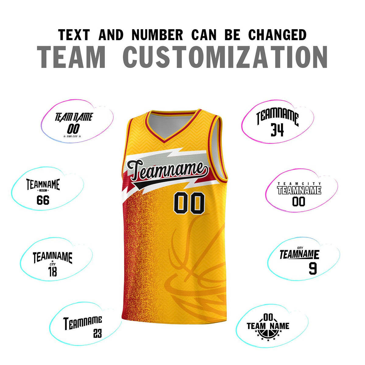Custom Gold Dot Scatter Graffiti Pattern Sports Uniform Basketball Jersey|KXKSHOP