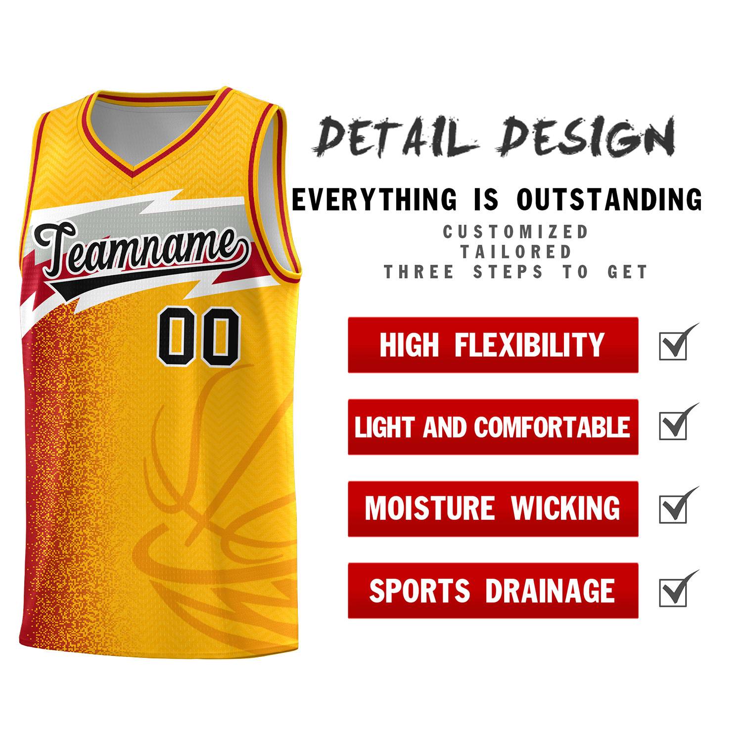 Custom Gold Dot Scatter Graffiti Pattern Sports Uniform Basketball Jersey|KXKSHOP