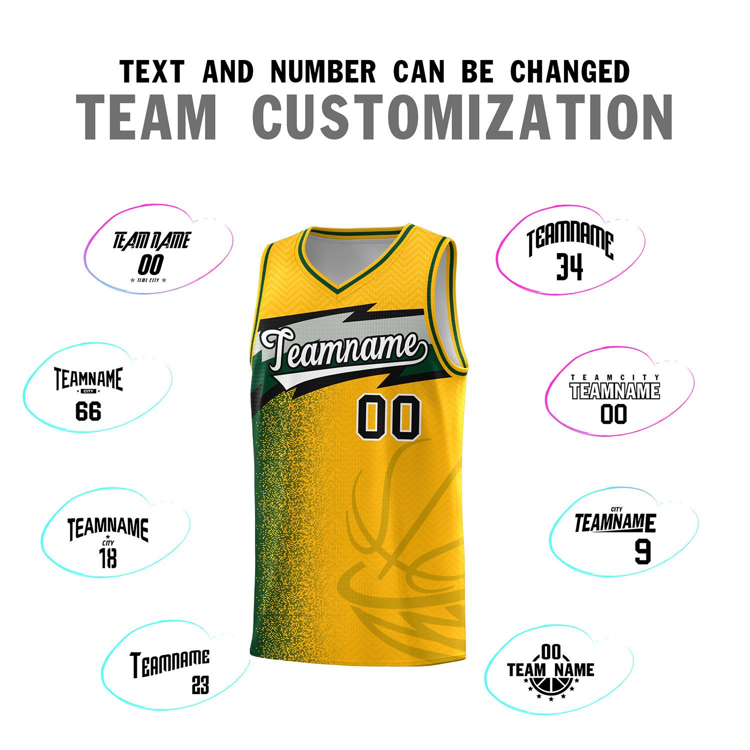 Custom Gold Dot Scatter Graffiti Pattern Sports Uniform Basketball Jersey|KXKSHOP