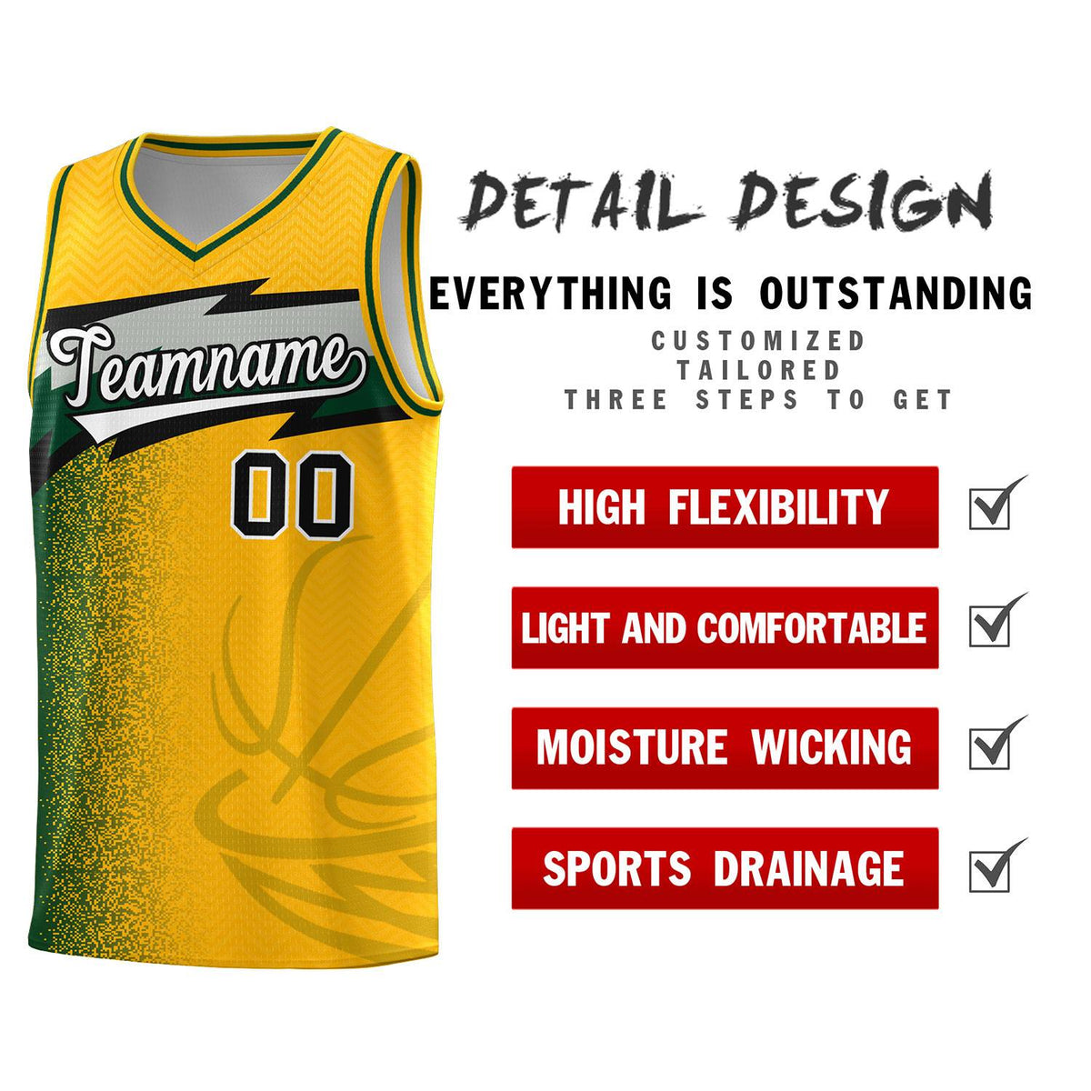 Custom Gold Dot Scatter Graffiti Pattern Sports Uniform Basketball Jersey|KXKSHOP
