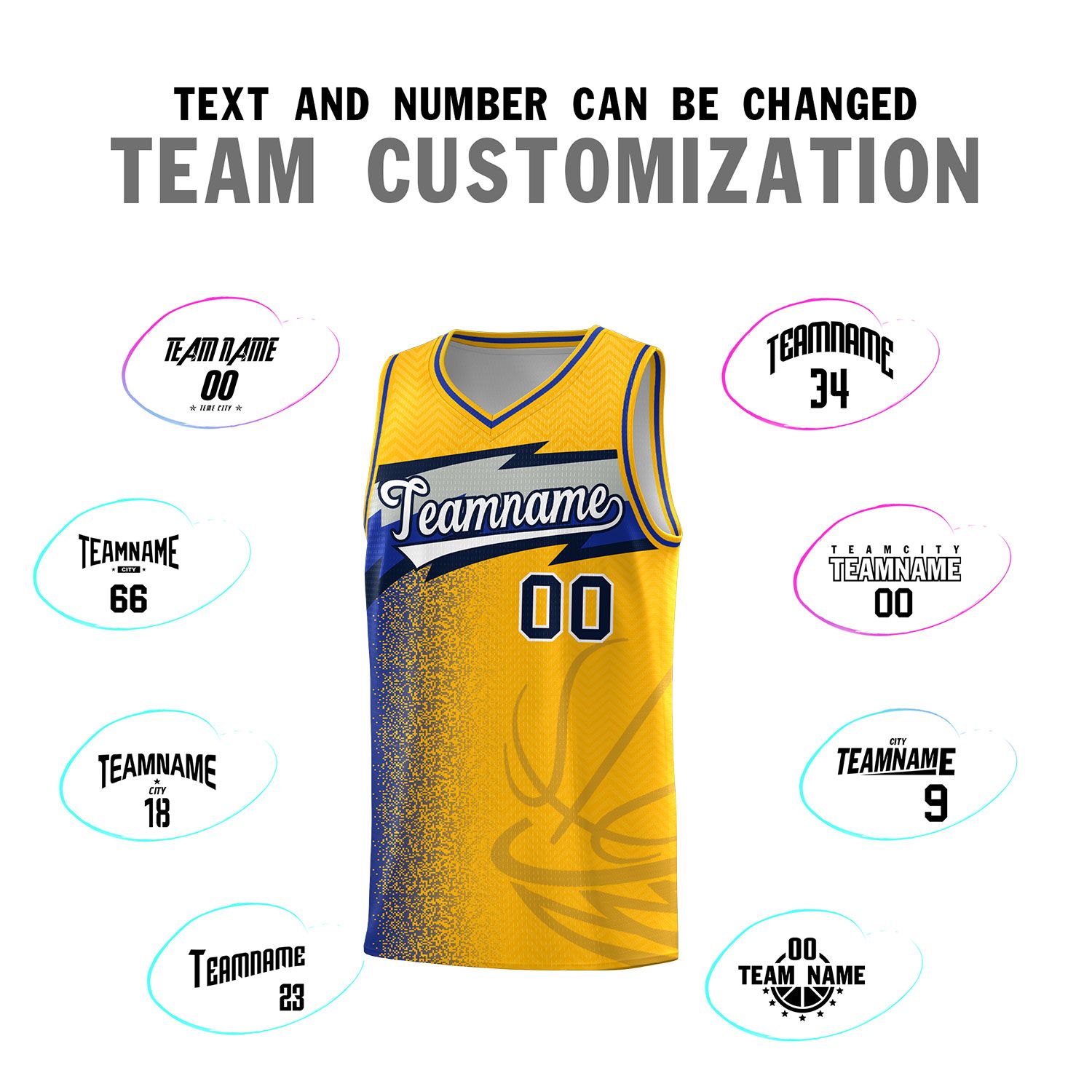 Custom Gold Dot Scatter Graffiti Pattern Sports Uniform Basketball Jersey|KXKSHOP