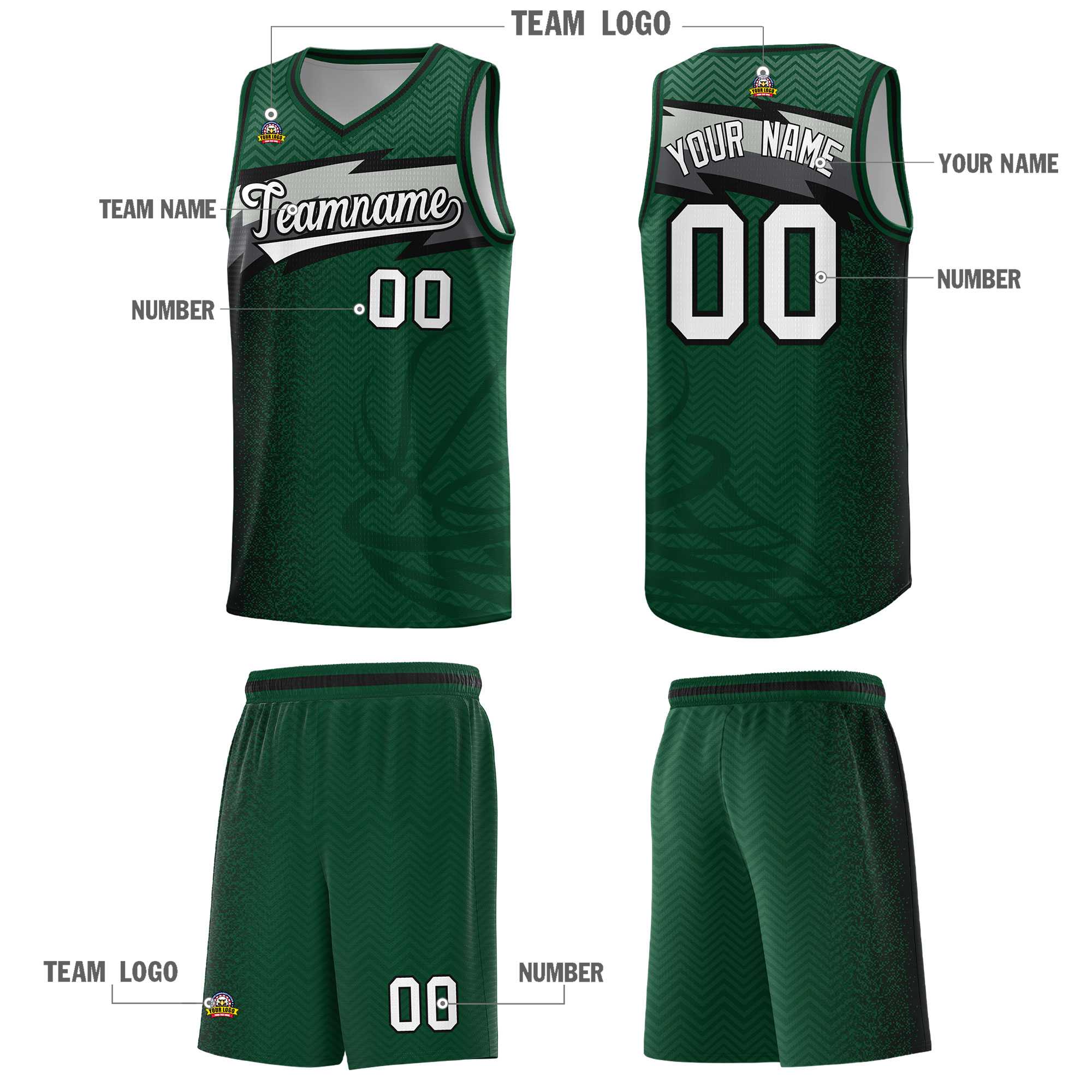 Custom Kelly Green Dot Scatter Graffiti Pattern Sports Uniform Basketball Jersey|KXKSHOP