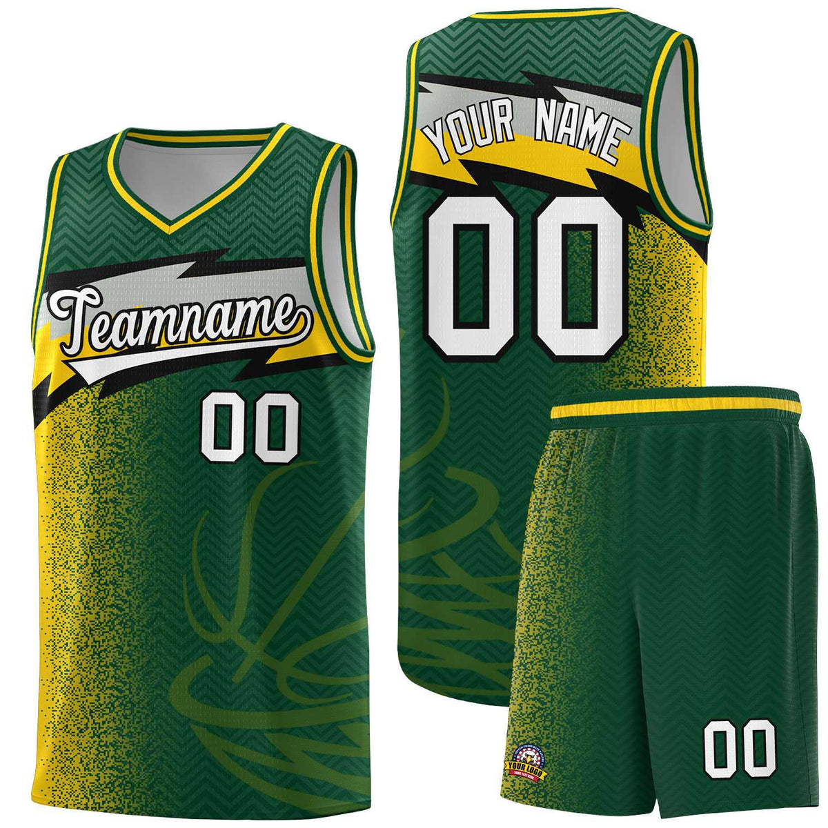 Custom Kelly Green Dot Scatter Graffiti Pattern Sports Uniform Basketball Jersey|KXKSHOP
