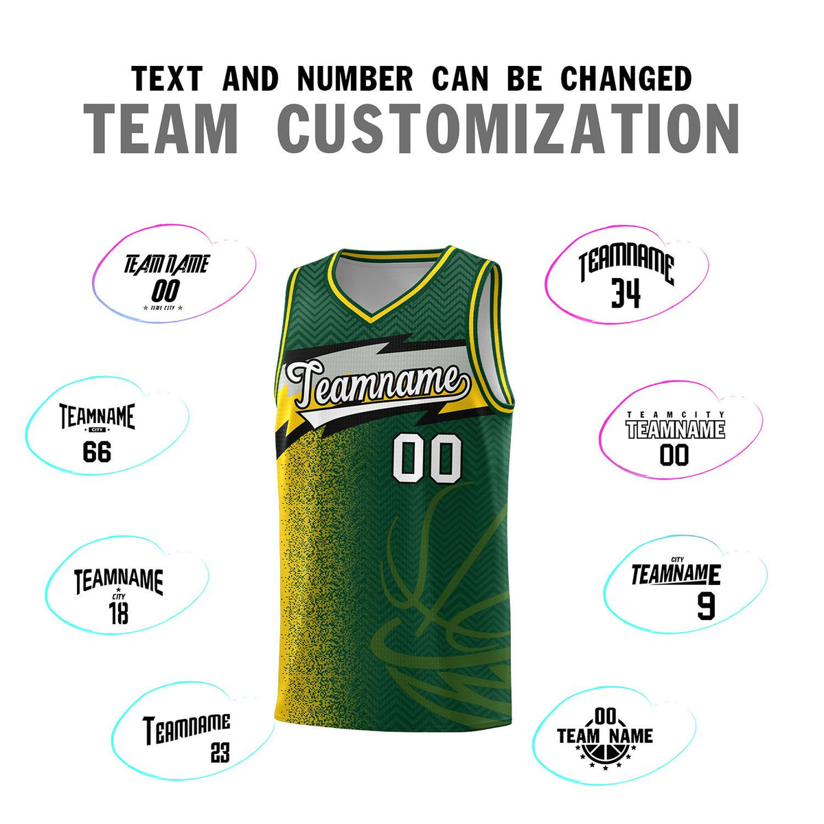 Custom Kelly Green Dot Scatter Graffiti Pattern Sports Uniform Basketball Jersey|KXKSHOP
