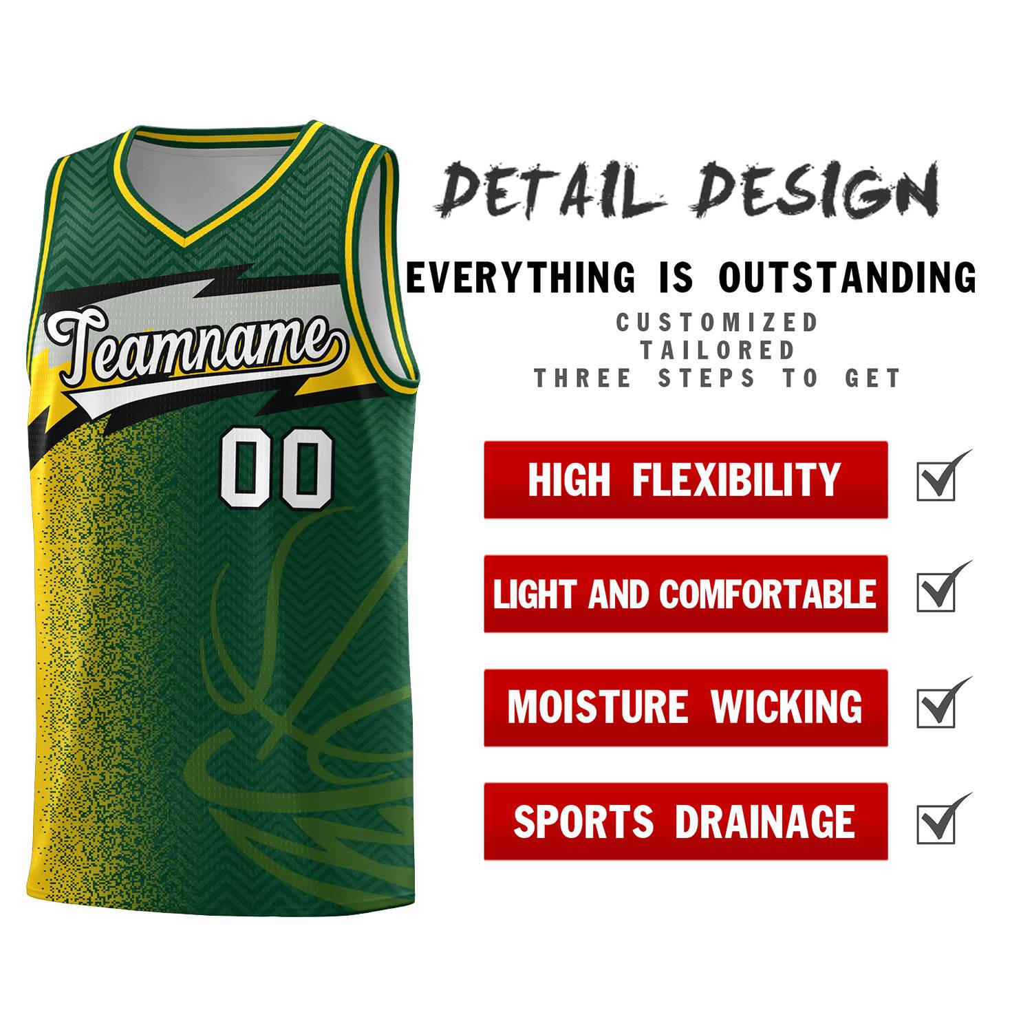 Custom Kelly Green Dot Scatter Graffiti Pattern Sports Uniform Basketball Jersey|KXKSHOP