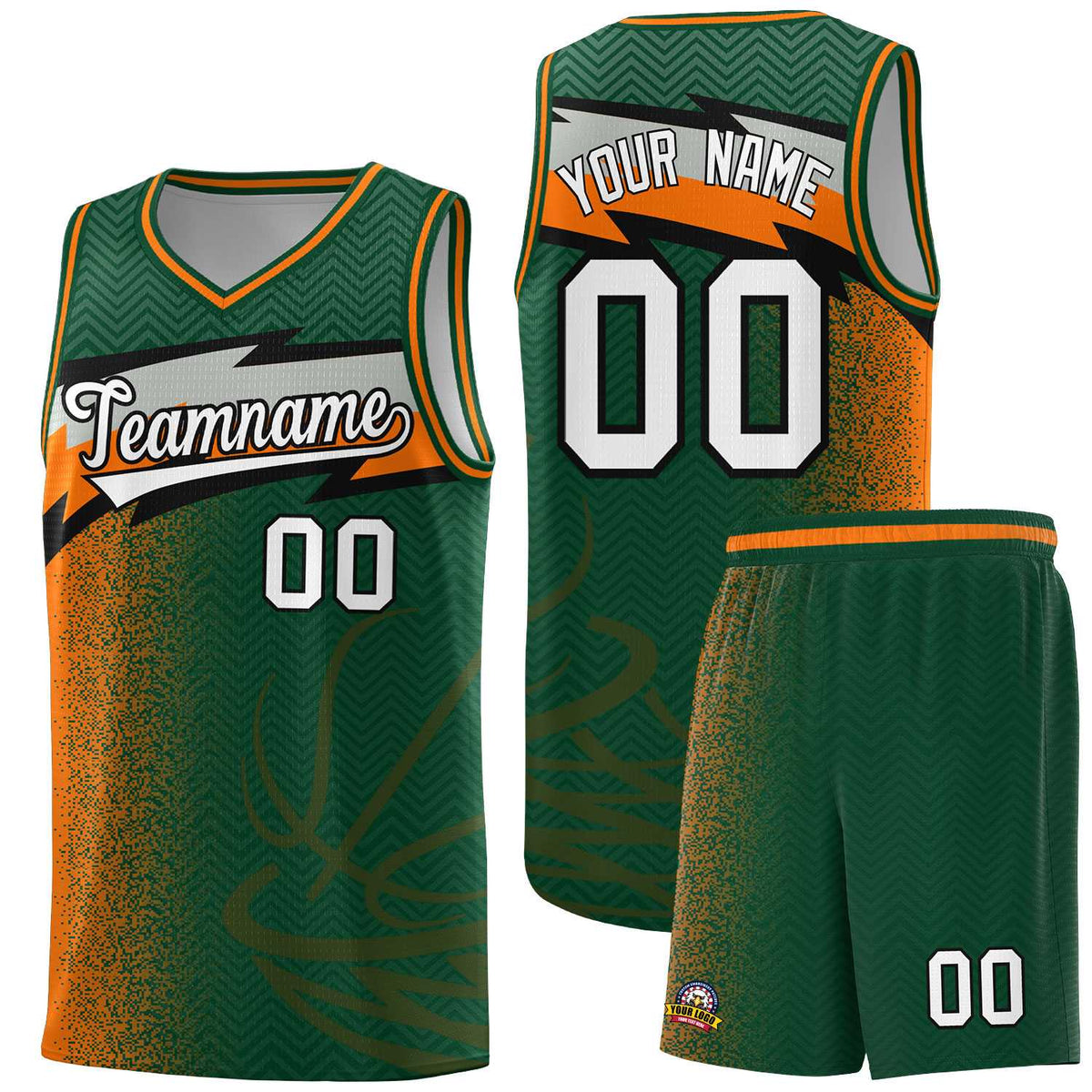 Custom Kelly Green Dot Scatter Graffiti Pattern Sports Uniform Basketball Jersey|KXKSHOP