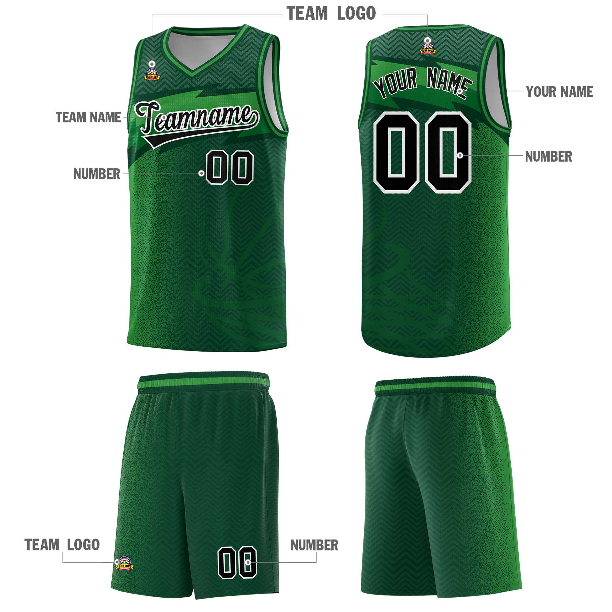 Custom Kelly Green Dot Scatter Graffiti Pattern Sports Uniform Basketball Jersey|KXKSHOP