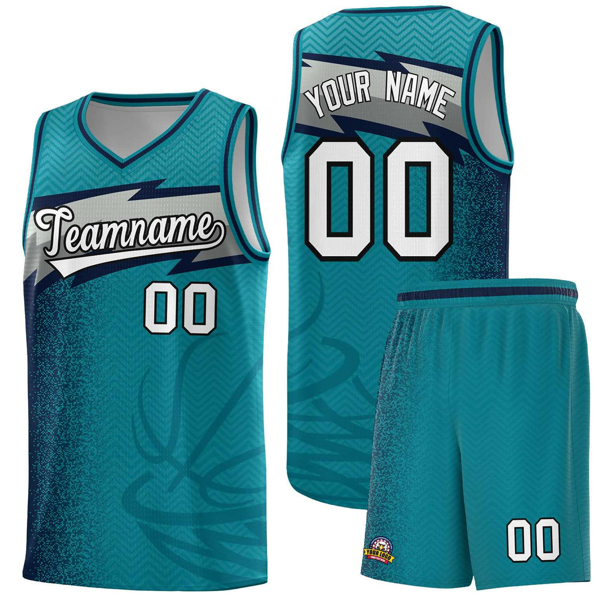 Custom Aqua Dot Scatter Graffiti Pattern Sports Uniform Basketball Jersey|KXKSHOP