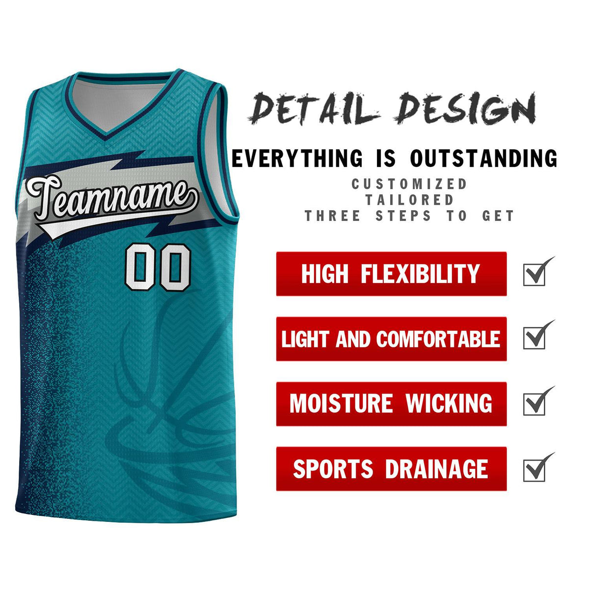 Custom Aqua Dot Scatter Graffiti Pattern Sports Uniform Basketball Jersey|KXKSHOP