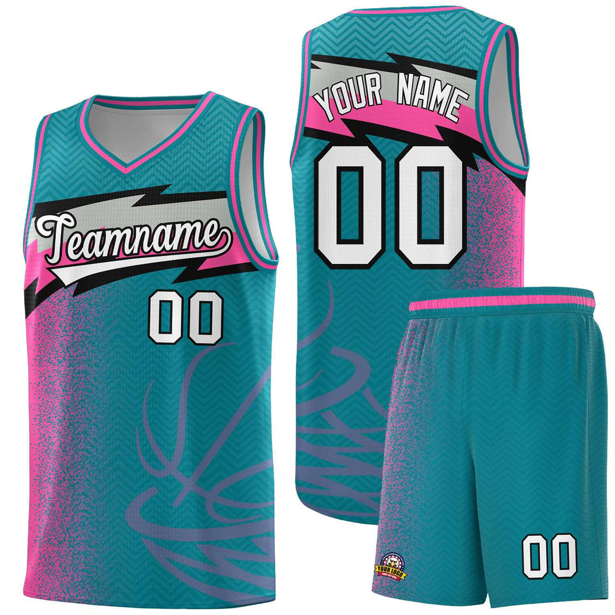 Custom Aqua Dot Scatter Graffiti Pattern Sports Uniform Basketball Jersey|KXKSHOP