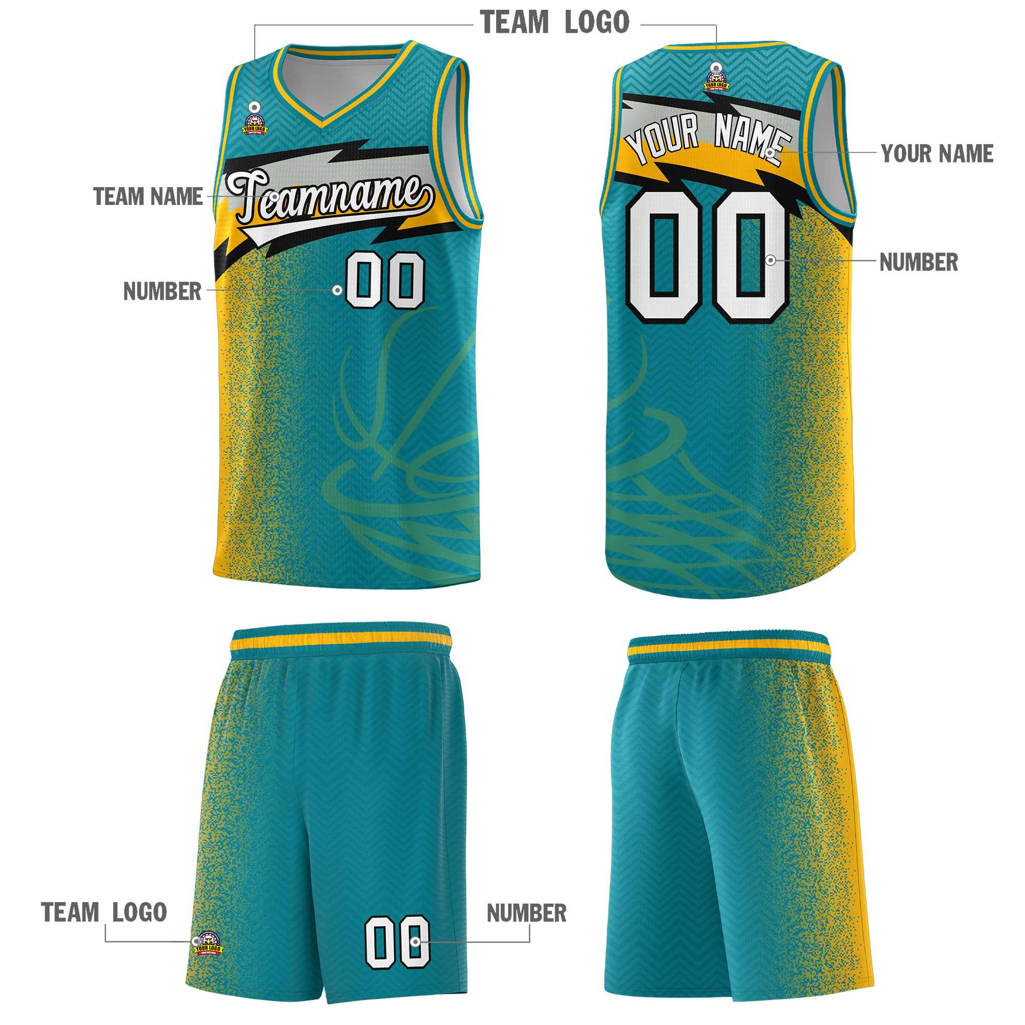 Custom Aqua Dot Scatter Graffiti Pattern Sports Uniform Basketball Jersey|KXKSHOP